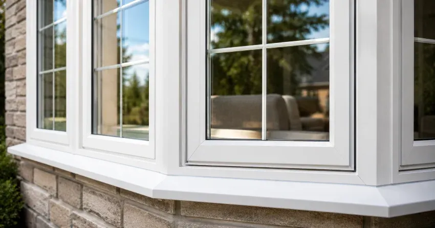 bay window alcove seating area in a living room in Orono