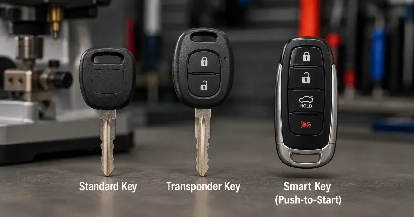technician cutting a transponder ignition key in Orono