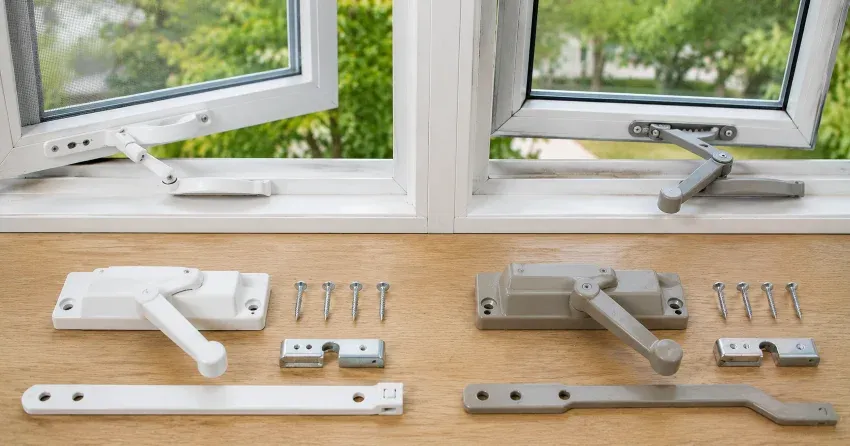 new casement window crank operator installed in Orono home